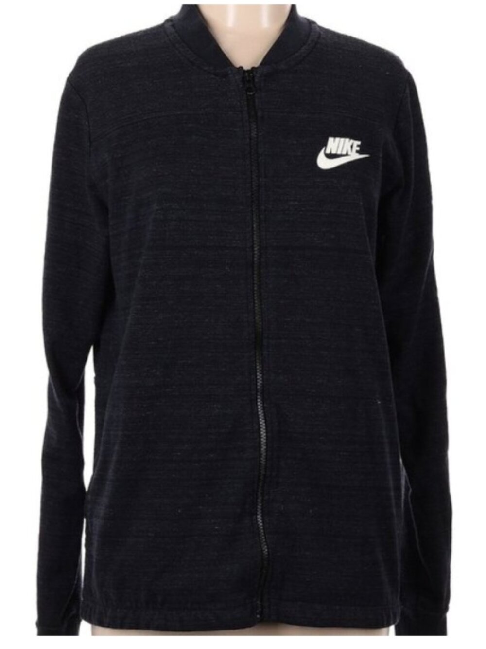 Nike Women's Black Track Jacket With White Logo Size M